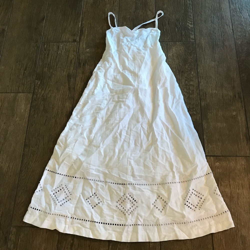 Madewell White Midi Dress with Eyelet Hem - Picture 3 of 5